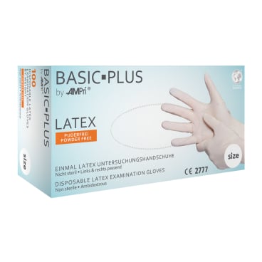 BASIC-PLUS Latexhandschuhe, puderfrei, weiß