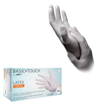BASIC-TOUCH Latexhandschuhe, puderfrei, weiß