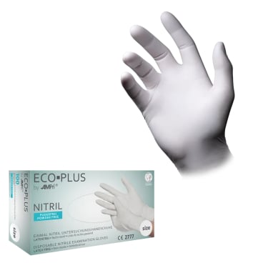 ECO-PLUS Nitrilhandschuhe, puderfrei, weiß