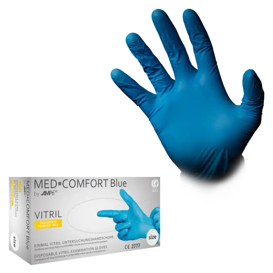 MED-COMFORT Blue Vitrilhandschuhe, puderfrei, blau
