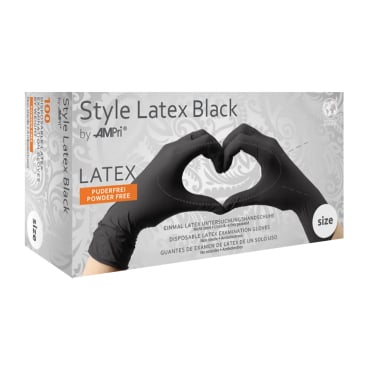 Style Latex Black Einmalhandschuhe, puderfrei, schwarz