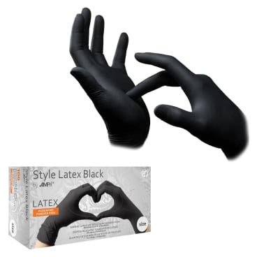Style Latex Black Einmalhandschuhe, puderfrei, schwarz