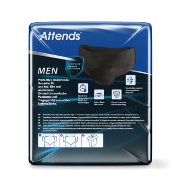 Attends Men Protective Underwear 3 Inkontinenzhosen, schwarz