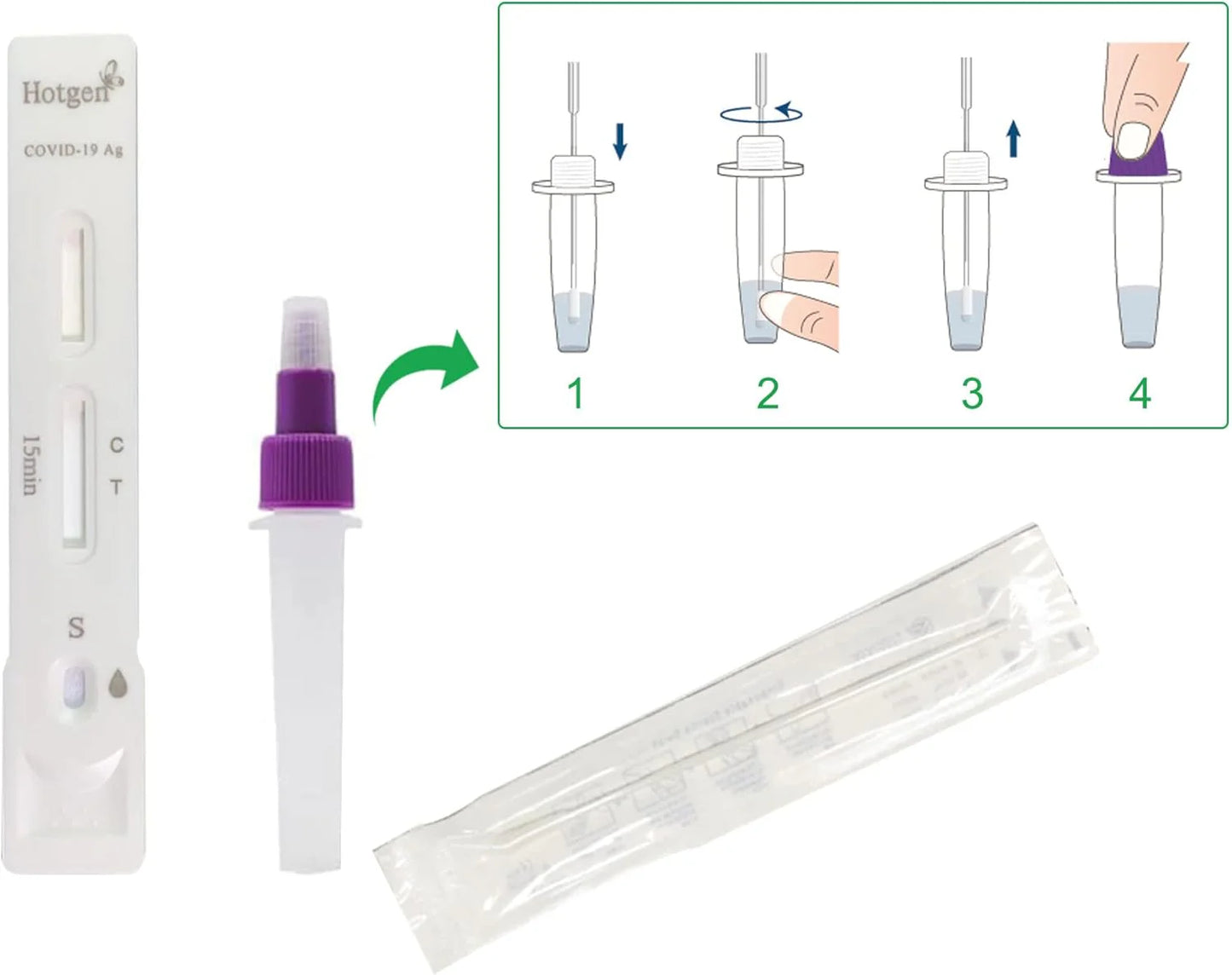 Covid-19 Schnelltest Hotgen - einzeln verpackter Antigentest für zuhause - Med-Praxisbedarf