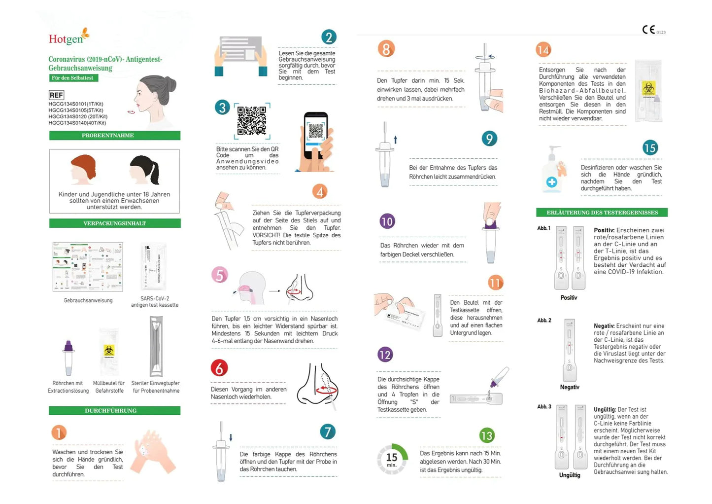 SARS-CoV-2 Antigen Schnelltest Hotgen - einzeln verpackter Covid-19 Laientest - Med-Praxisbedarf