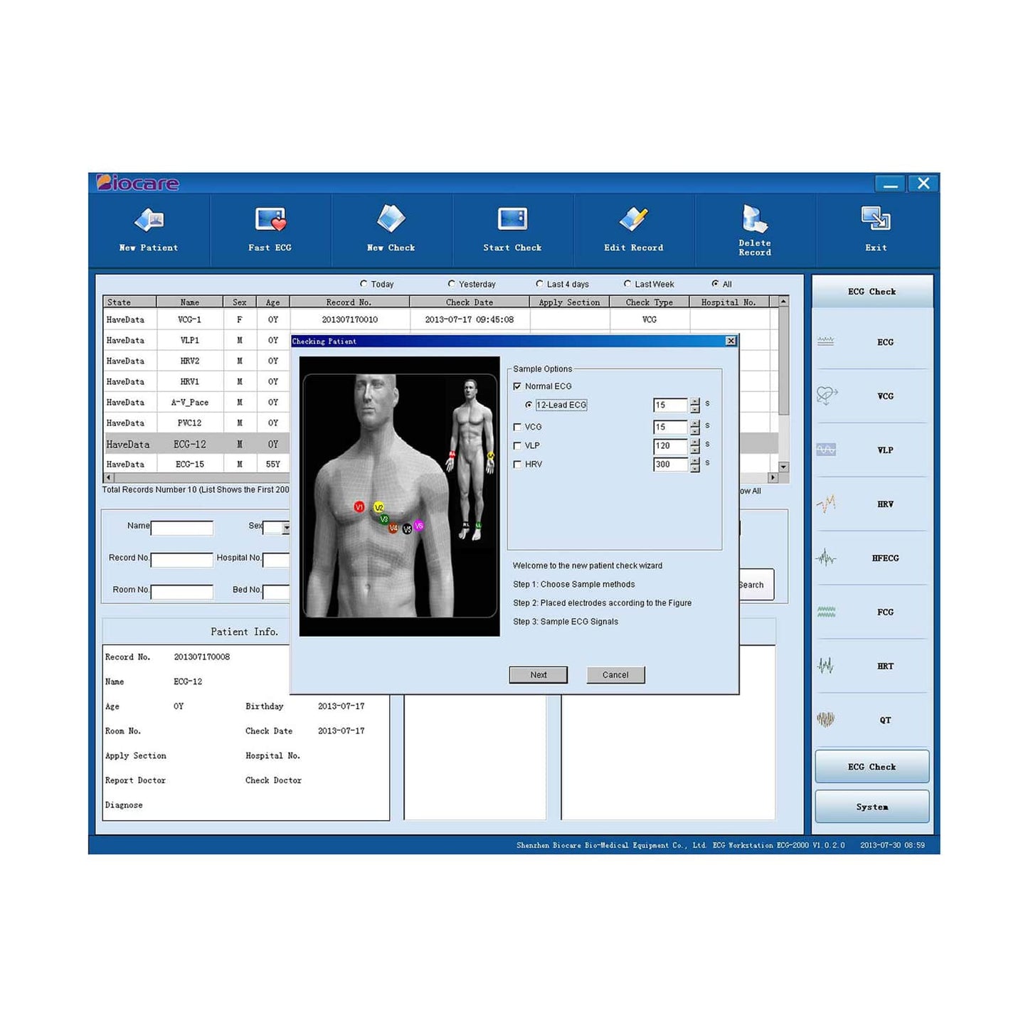 PC-EKG Biocare ECG-2000
