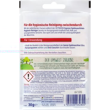 HEITMANN Express Spülmaschinen Hygiene-Reiniger