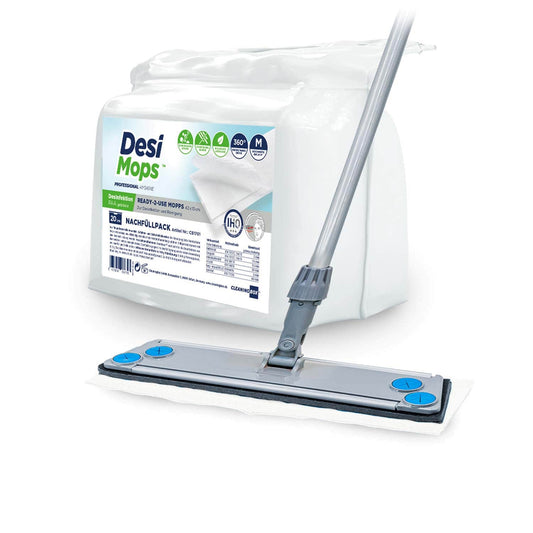 CleaningBox - DesiMops Desinfektionsmopps Nachfüllpack - 20 m² (weiß) 2 x 20 Stück