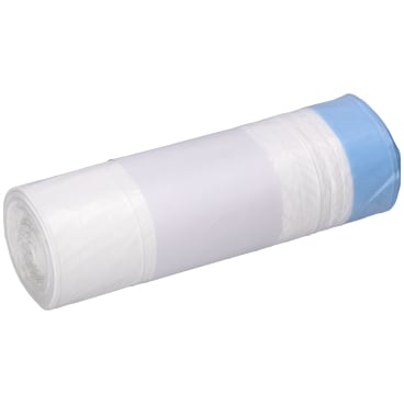 DEISS HDPE Müllbeutel 30 Liter mit Zugband, weiß