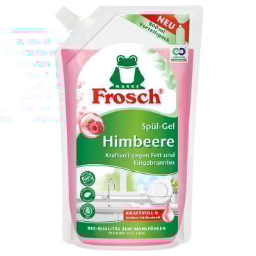 Erdal-Rex GmbH - Frosch Himbeere Spülmittel Nachfüllbeutel, hautfreundlich - 1 Karton = 8 Nachfüllbeutel à 800 ml