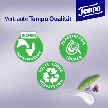 Tempo Natural Skin Balance - Beruhigend feuchte Toilettentücher