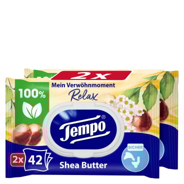 Tempo Sheabutter Feuchte Toilettentücher