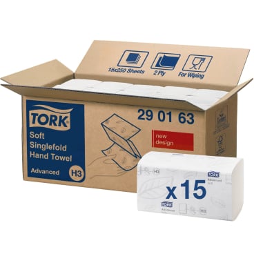 Tork 290163, Papierhandtücher H3 Advanced, 25 x 23 cm, 2-lagig