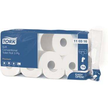 Tork Kleinrollen Toilettenpapier T4 Premium, 3-lagig, weiß