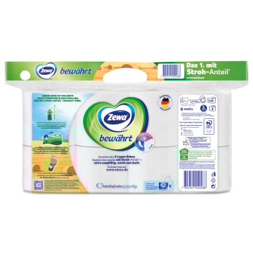 Zewa Bewährt Toilettenpapier, 3-lagig mit Strohanteil