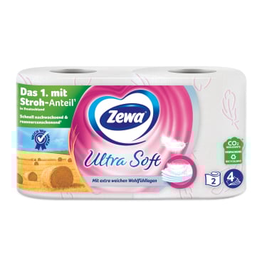 Zewa Ultra Soft Toilettenpapier, 4-lagig mit Strohanteil
