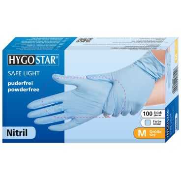 HYGOSTAR® Nitrilhandschuhe Safe Light, puderfrei, blau