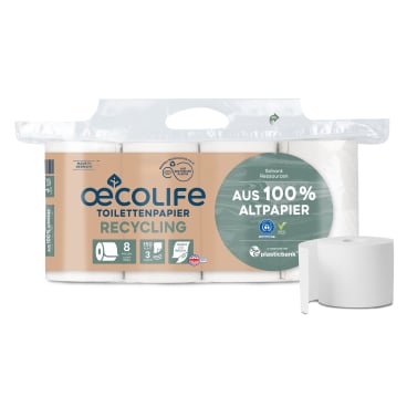 Fripa oecolife Toilettenpapier, RECYLING, 3-lagig, weiß