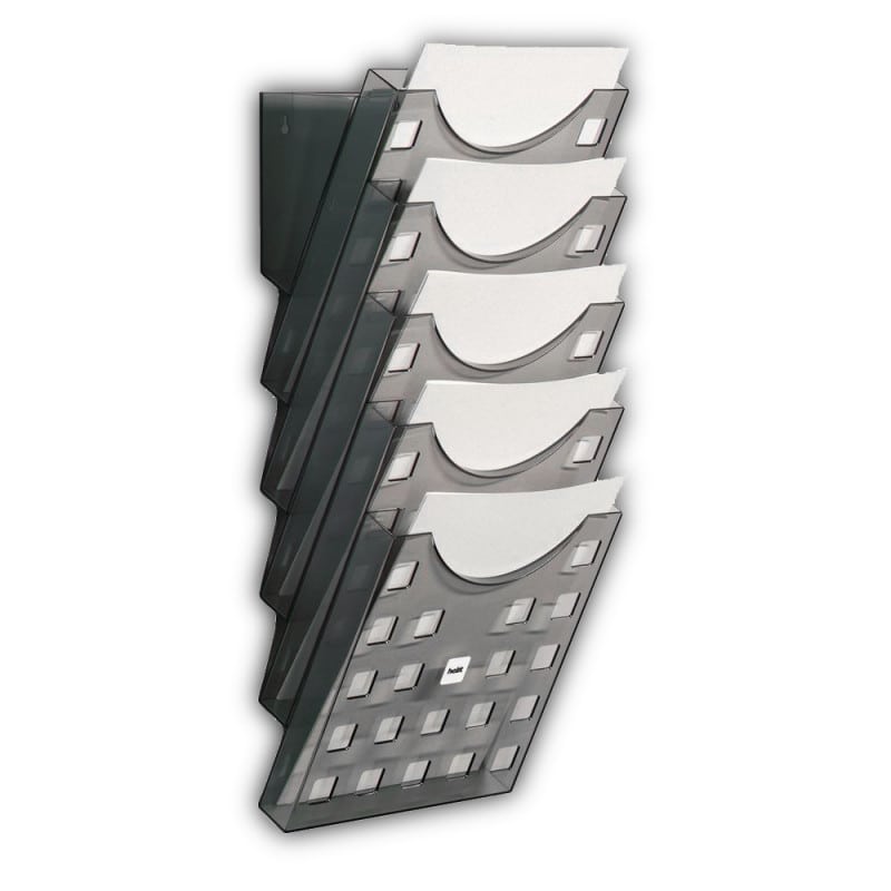 Wandprospekthalter A4, grau-transparent