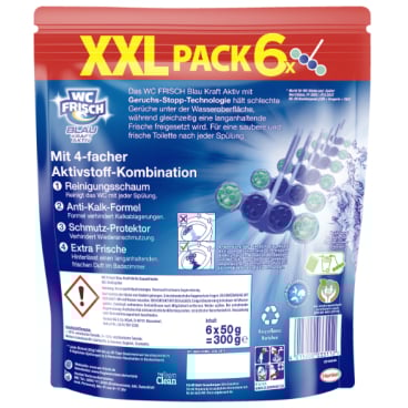 WC Frisch BLAU, Kraft-Aktiv Ozeanfrische, WC Duftspüler, XXL Pack