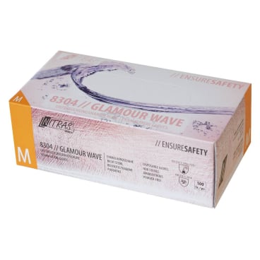 NITRAS GLAMOUR WAVE Nitril Einmalhandschuhe, rosa