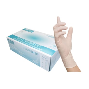 NITRAS POLYMER SOFT Latex Einmalhandschuhe, weiß