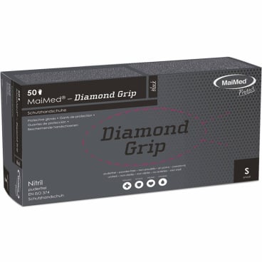 MaiMed® Diamond Grip Nitril Einmalhandschuhe, schwarz, puderfrei