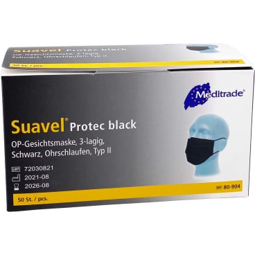 Meditrade medizinische Schutzmaske Typ II Protec Black, 3 lagig
