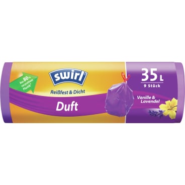 Swirl® Duft - Müllbeutel Reißfest, Vanille-Lavendel, 35 Liter