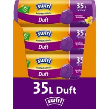 Swirl® Duft - Müllbeutel Reißfest, Vanille-Lavendel, 35 Liter