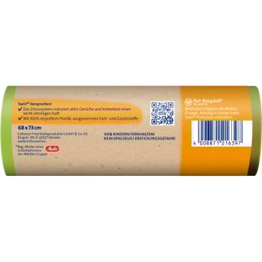 Swirl® Müllbeutel Reißfest, Aktive Frische, 60 Liter
