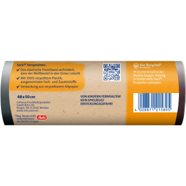 Swirl® Müllbeutel Reißfest, mit Fixierband, 20 Liter