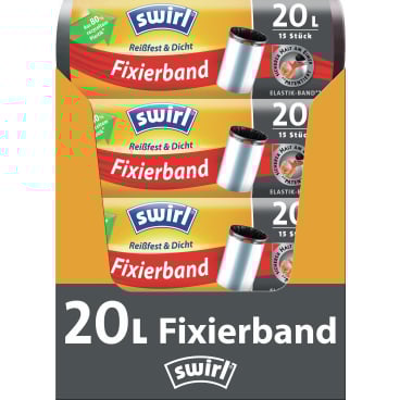 Swirl® Müllbeutel Reißfest, mit Fixierband, 20 Liter