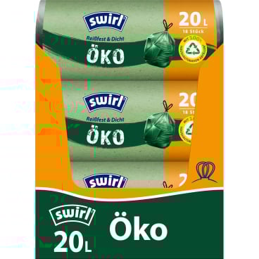 Swirl® Öko Müllbeutel Reißfest, 20 Liter