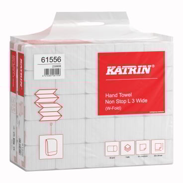 KATRIN W-Falz Falthandtücher Non Stop L Wide 90 Blatt, Handy Pack