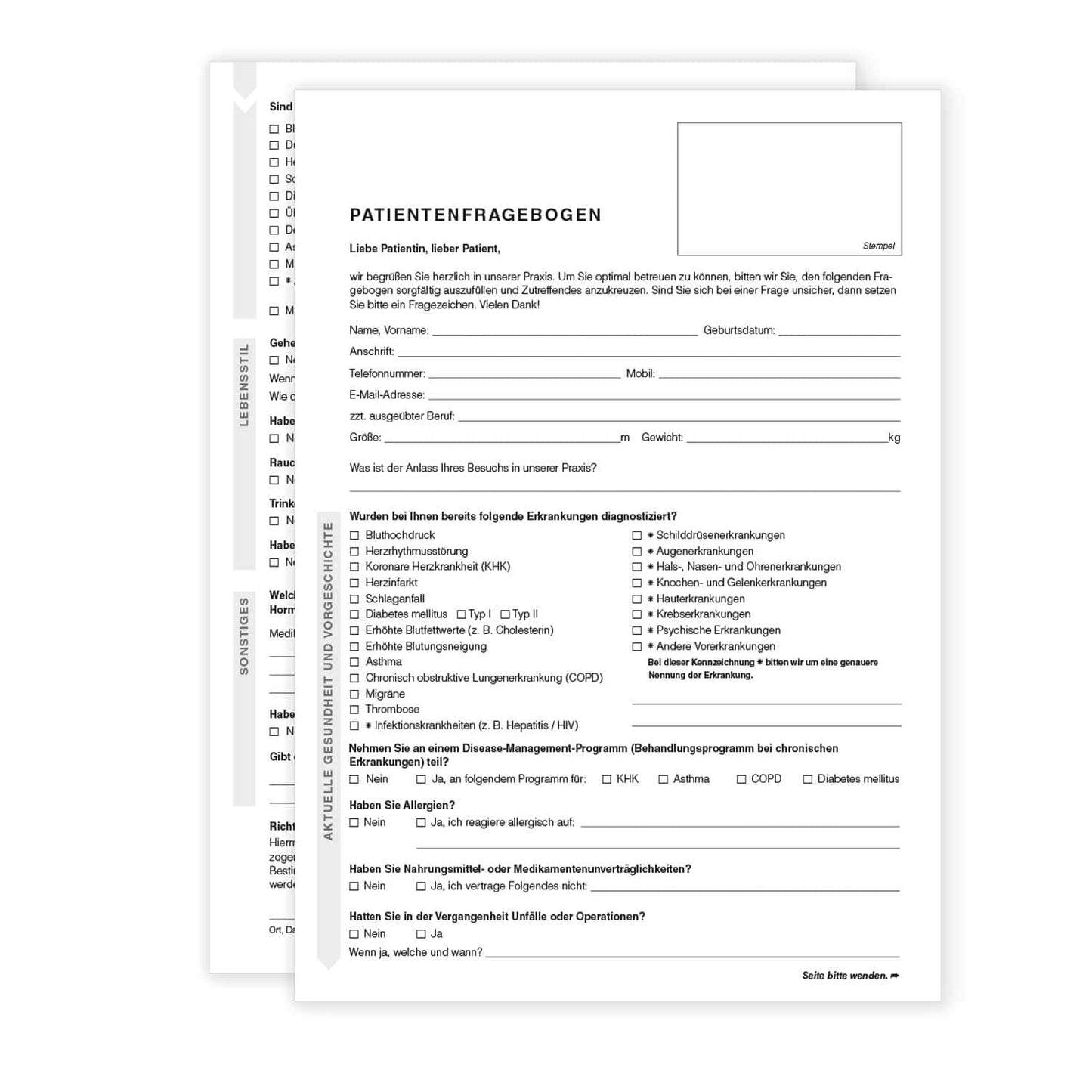 Anamnesebogen