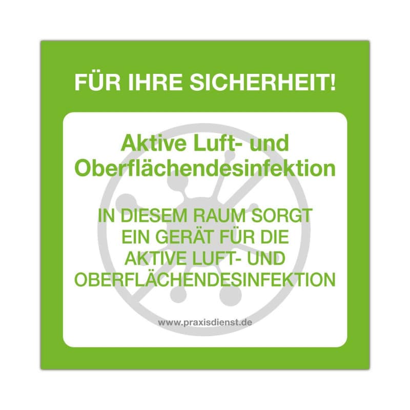 Aufkleber «Aktive Luft- und Oberflächendesinfektion»
