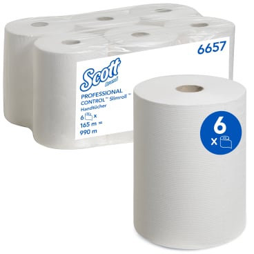 Kimberly-Clark Handtuchrolle SCOTT® Slimroll, weiß, 20 cm x 165 m