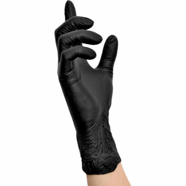 NITRAS BLACK WAVE Nitril Einmalhandschuhe, schwarz