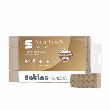 Satino PureSoft Handtuchpapier, W-Falz, 2-lagig, PT2-kompatibel