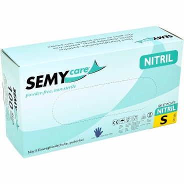 SemyCare Nitrilhandschuhe im Spenderkarton, puderfrei, blau