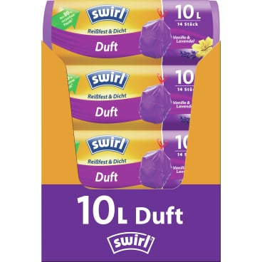Swirl® Duft - Müllbeutel Reißfest, Vanille-Lavendel, 10 Liter