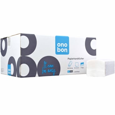 onobon Papierhandtücher, 25 x 23 cm, 2-lagig, hochweiß