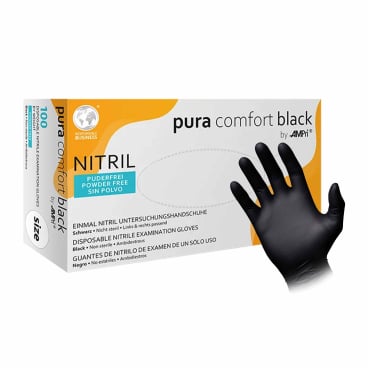 puracomfort black Nitrilhandschuhe, puderfrei, schwarz