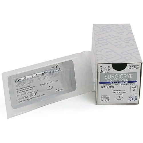 SMI - Surgicryl Monofilament - DS 12, 0.7 (6/0) 45 cm