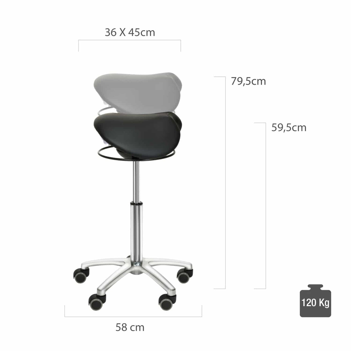 Sattelsitz-Hocker mit Schwing-Mechanismus