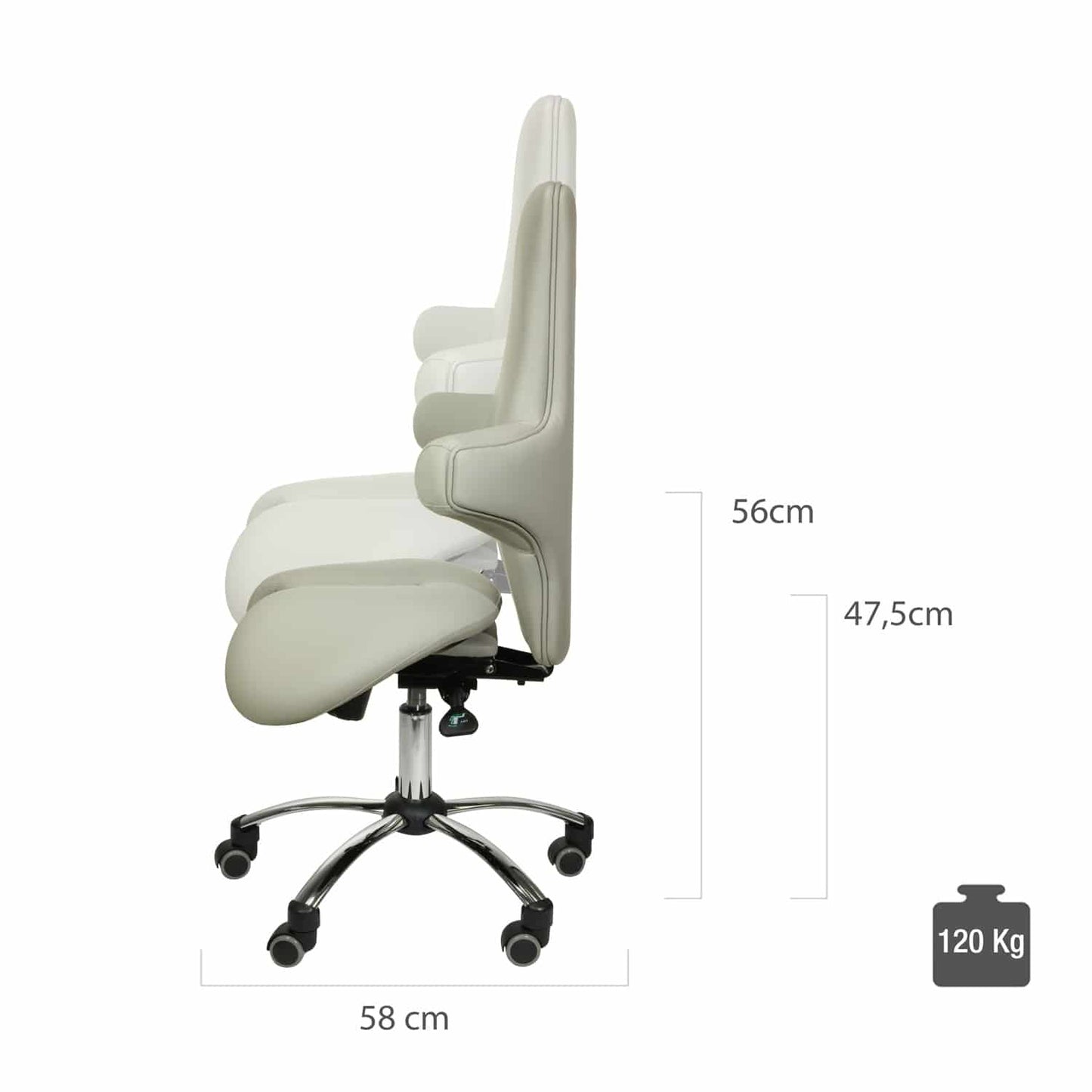 Sattelsitz mit hohem Rücken