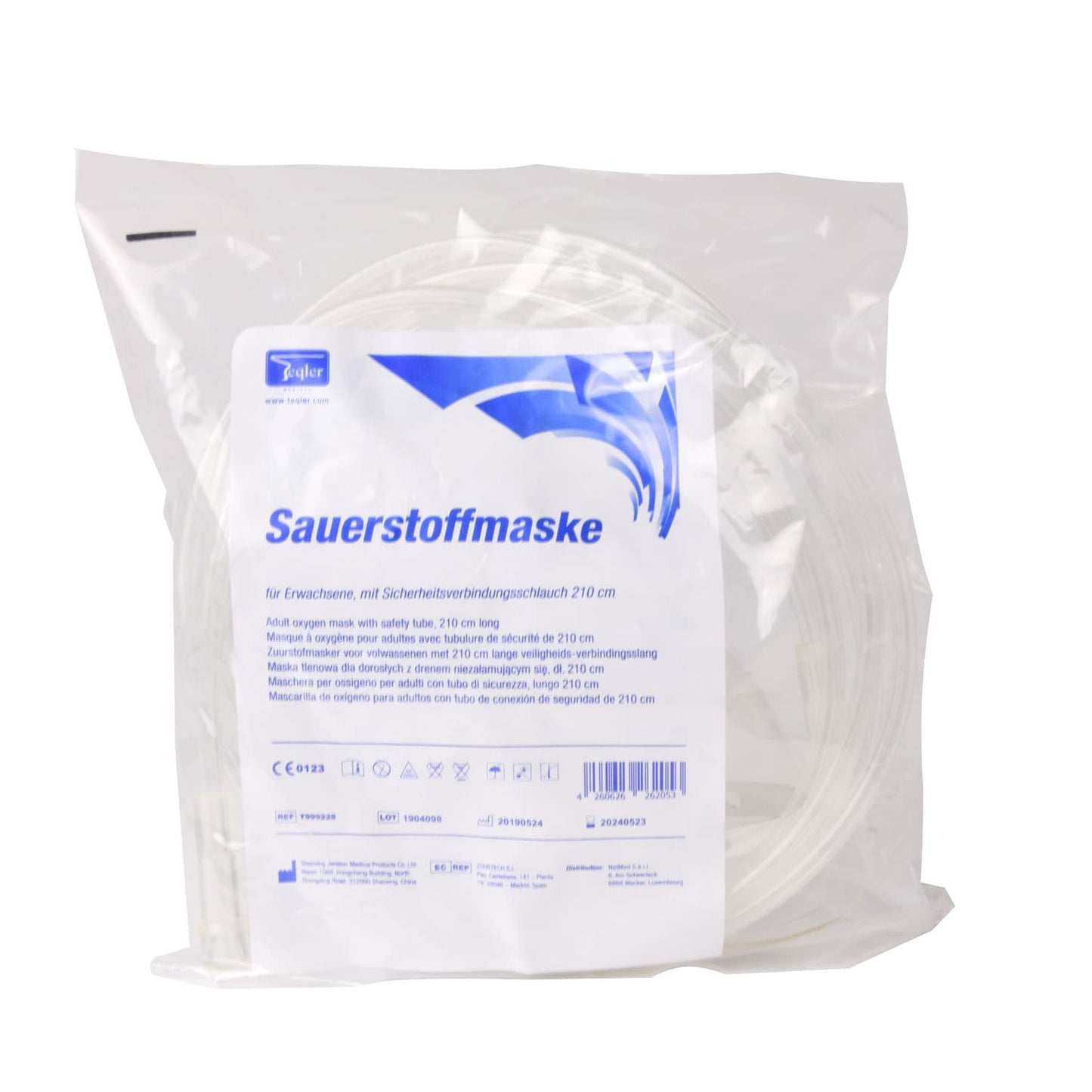 Teqler - Sauerstoffmaske, Schlauchlänge 210 cm