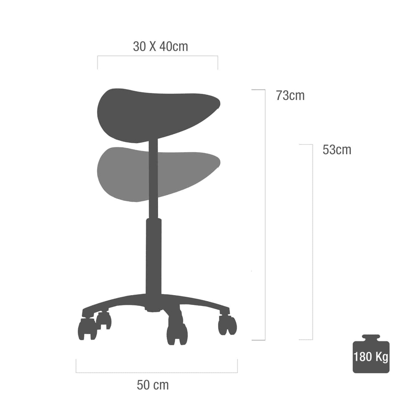 Teqler Drehhocker mit kippbarem Sattelsitz