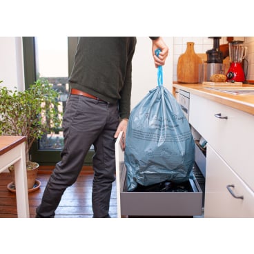 TSP Recycling Zugband-Müllbeutel, 35 Liter, 55 x 65 cm